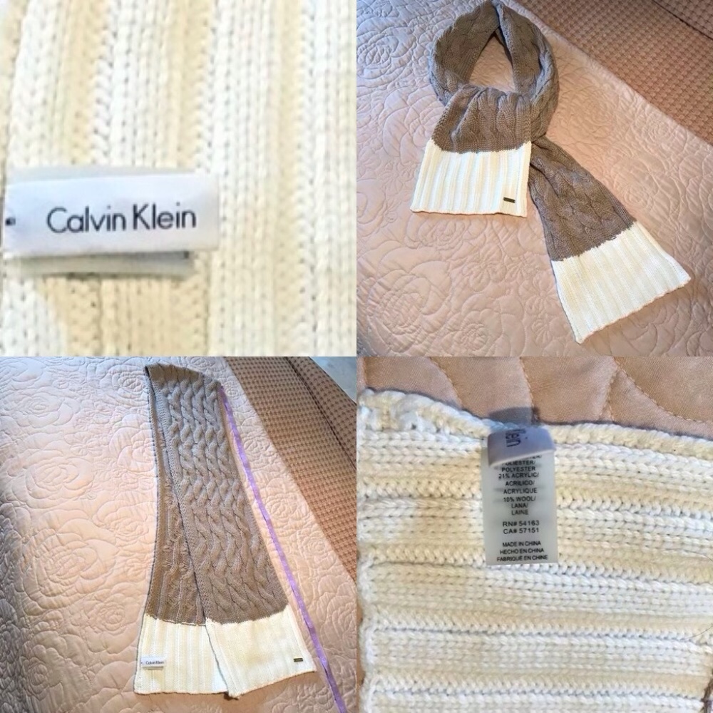 Calvin Klein Unisex  Wool Blend Scarf with Logo detail L67’xW9’